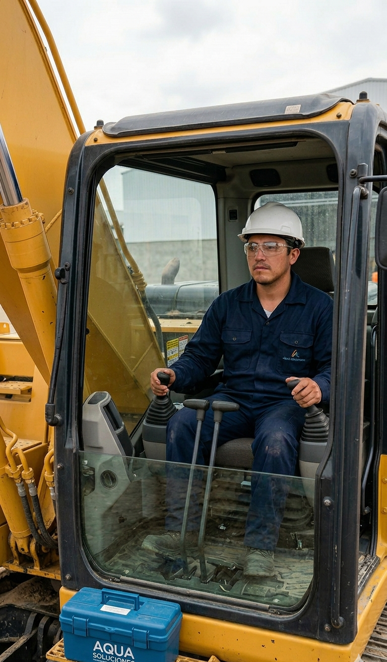 Excavadora de VyS SRL operando en servicios de excavación y movimiento de suelos para minería y petróleo